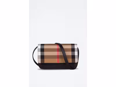 BURBERRY Sac bandoulière en cuir Mackford Mx Gbh - Noir
