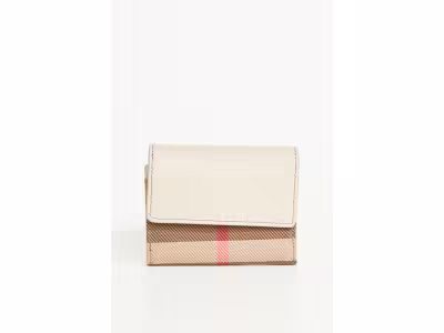 BURBERRY Portefeuille en cuir MX GBH - Crème
