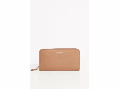 BURBERRY Portefeuille en cuir MN ZIP - Marron