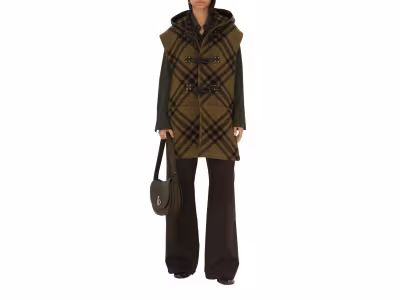  BURBERRY Cape à capuche en laine - Marron