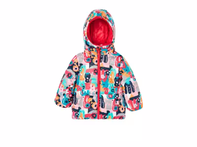 BOBOLI Veste réversible à capuche - Rouge et rose