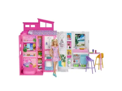 Poupée Barbie maison de vacances à emporter