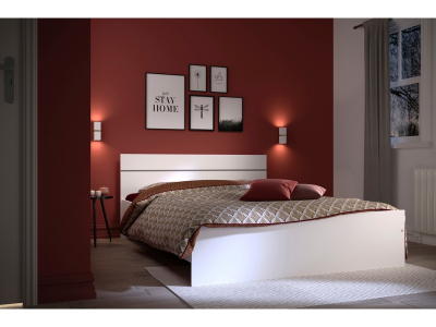 Lit 2 places 140x190 cm PREMS coloris Blanc