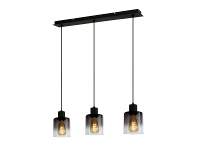 Suspension 3xE27 métal et verre