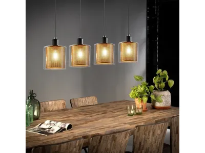 NETTLIFE Suspension salon doré lampe suspendue