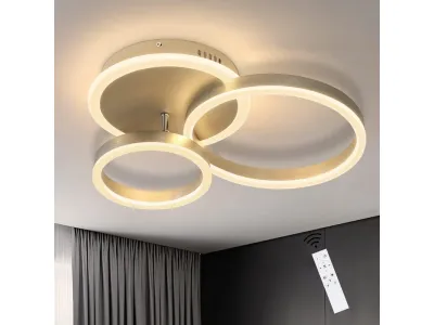 NETTLIFE Plafonnier à Led à intensité variable Ring Design avec télécommande 