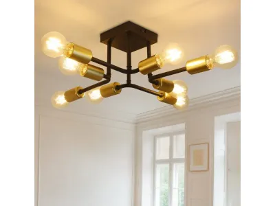 NETTLIFE plafonnier 48,5*48*16cm E27 métal vintage Lampe