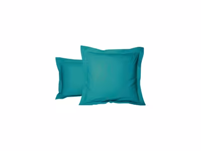 TRADITION DES VOSGES Taie d'oreiller en percale de coton 80 fils/cm² Uni Percale - Bleu canard
