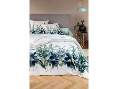 TRADITION DES VOSGES Housse de couette en percale de coton 70 fils/cm² Eucalyptus 