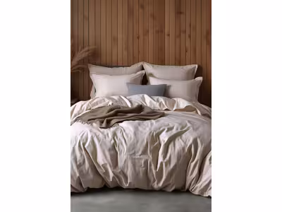 TRADITION DES VOSGES Housse de couette en percale de coton 80 fils/cm² - Beige