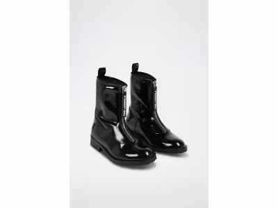 Bottines en cuir verni - Noir - Karl Lagerfeld